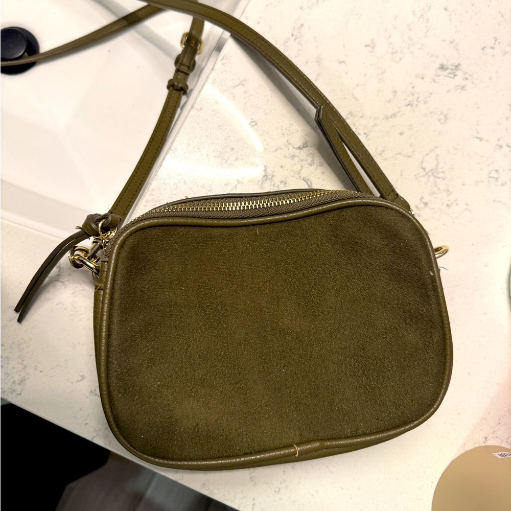 💚TARGET OLIVE GREEN DOUBLE ZIP SHOULDER BAG